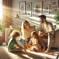 create a picture of a nice white family