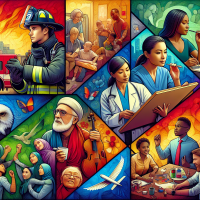 A collage of people trying to do their best in this world