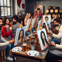 valentines day paint your partner paint night at canned heat craft beer